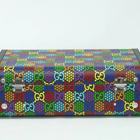 GUCCI GG Psychedelic 603765 Canvas Trunk Travel Suitcase Multicolor - Picture 7 of 12